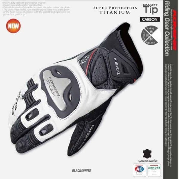 KOMINE GK-170 Titanium Motorcycle Gloves - Image 4